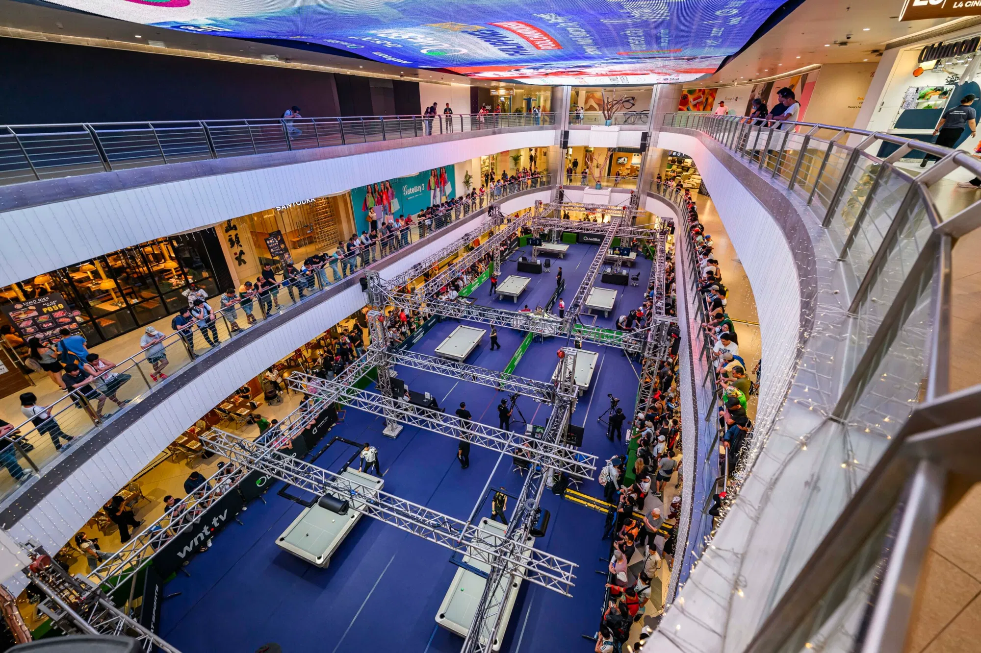 Players competing at the Philippines Open inside Gateway Mall in Quezon City